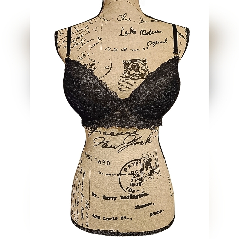 Jessica Simpson Black Lace Push-up Bra